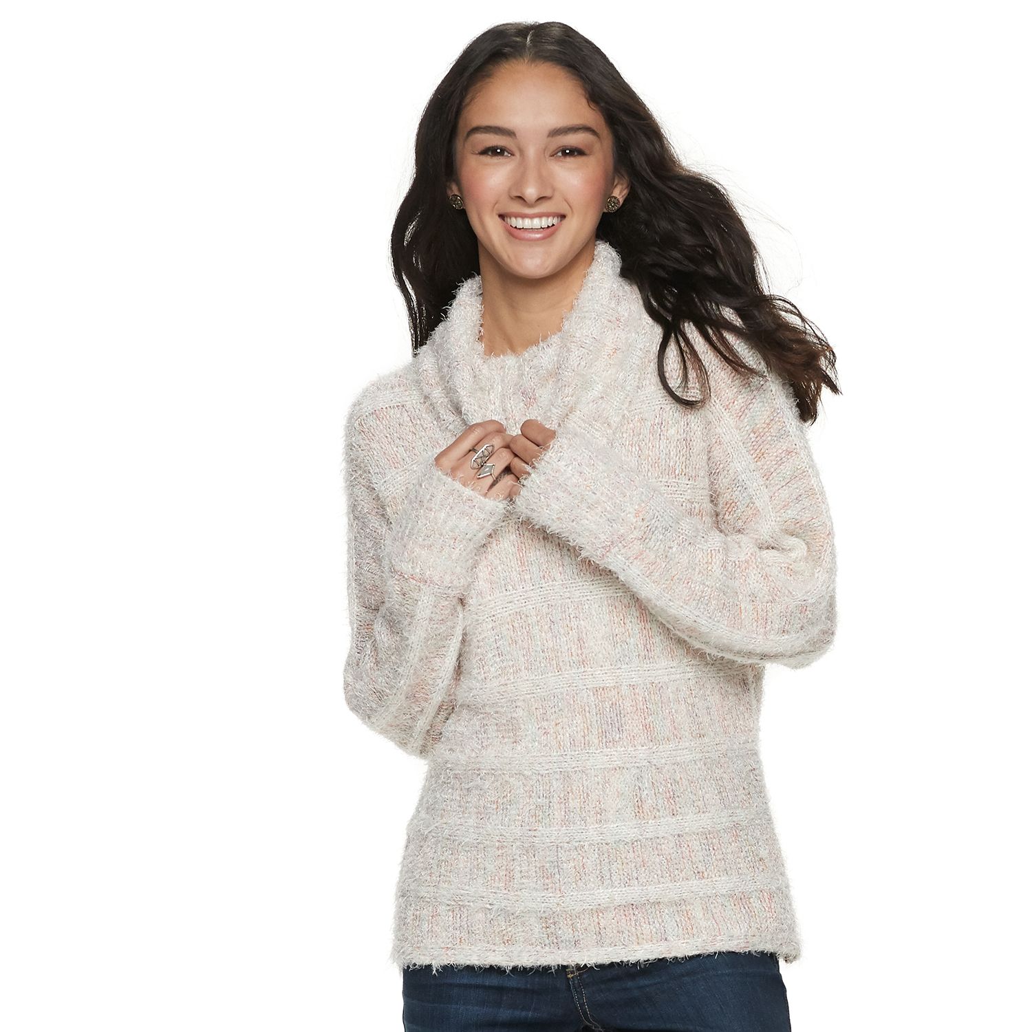 striped turtleneck sweater