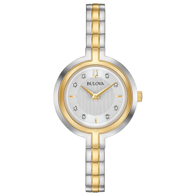 Bulova Womens Rhapsody Diamond Accent Two-Tone Watch - 98P193, Size: Small