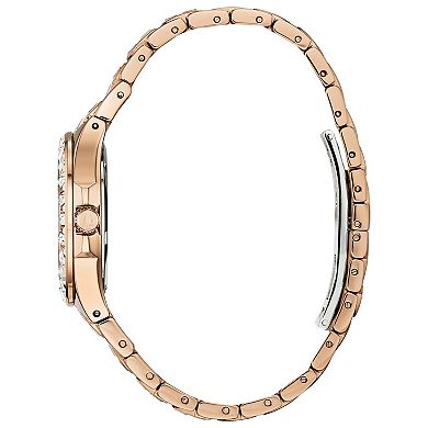 Bulova Women's Rose Gold-Tone Crystal Baguette Watch - 98L268