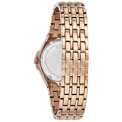 Bulova Women's Rose Gold-Tone Crystal Baguette Watch - 98L268