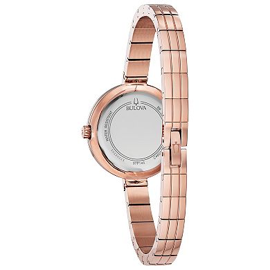 Bulova Women's Rhapsody Diamond Accent Rose Gold-Tone Stainless Steel Watch - 97P145
