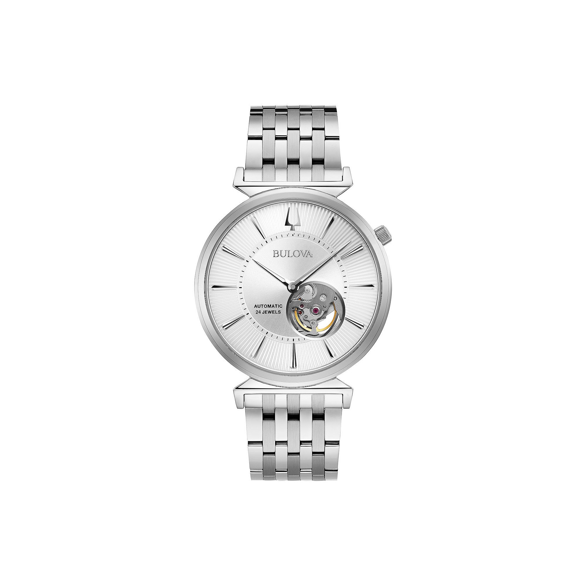 Bulova Mens Regatta Slim Automatic Stainless Steel Watch - 96A235, Size: L