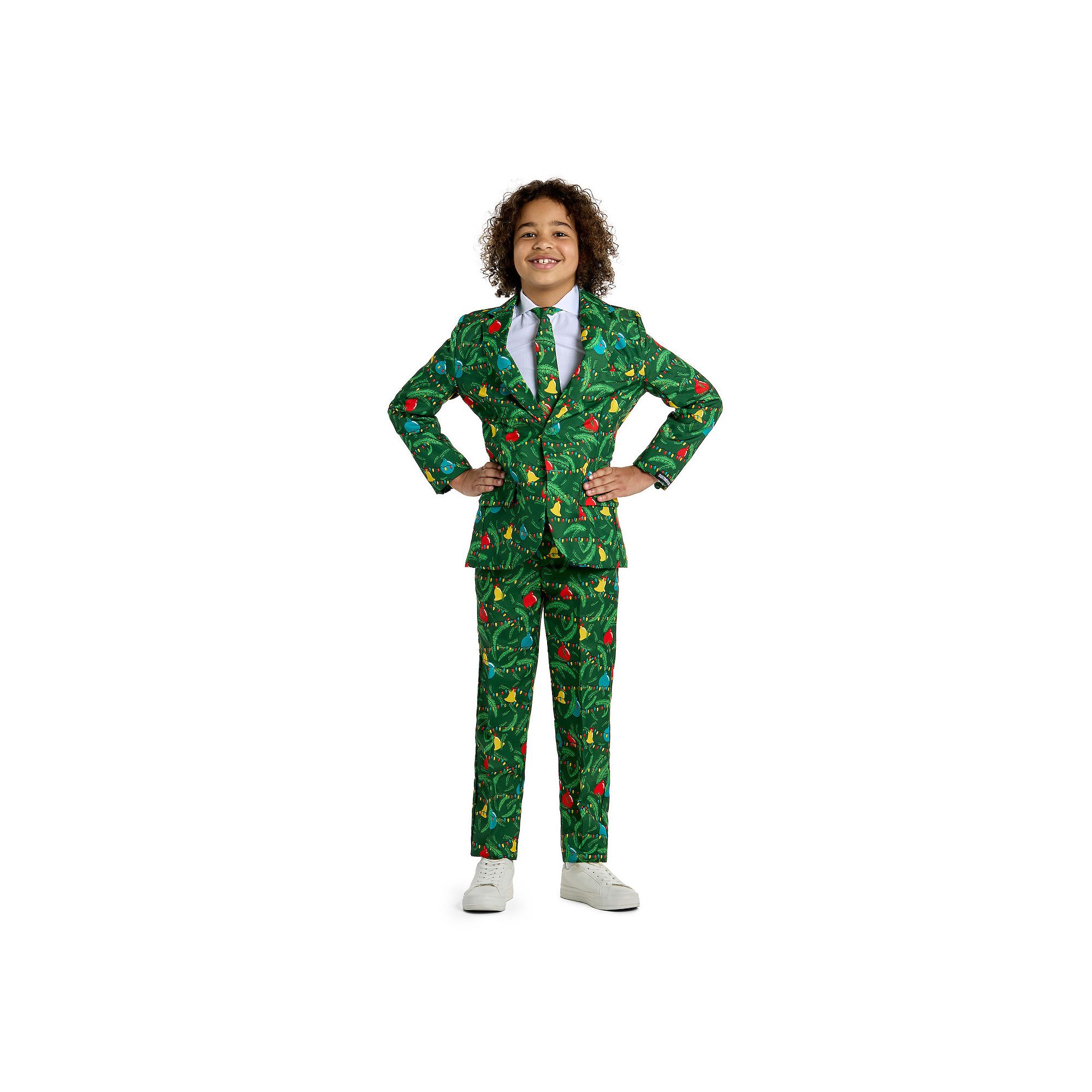Boys 4-16 Suitmeister Green Tree Christmas Light-Up Suit, Boys, Size: 14-1