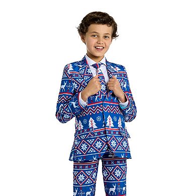 Boys 4-16 Suitmeister Blue Nordic Christmas Suit
