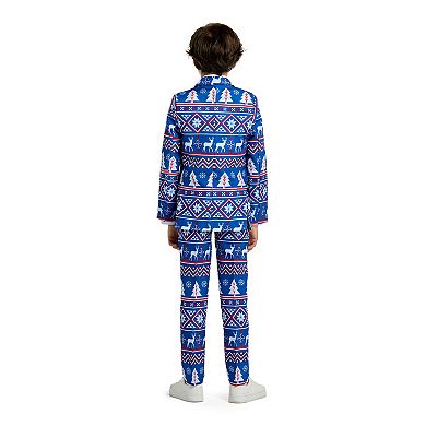 Boys 4-16 Suitmeister Blue Nordic Christmas Suit