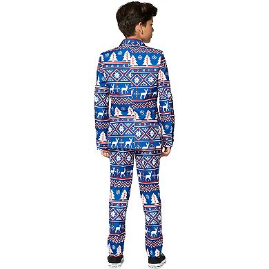 Boys 4-16 Suitmeister Blue Nordic Christmas Suit