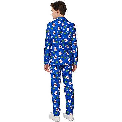 Boys 4-16 Suitmeister Blue Snowman Christmas Suit