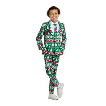 Boys 4-16 Suitmeister Green Nordic Christmas Suit