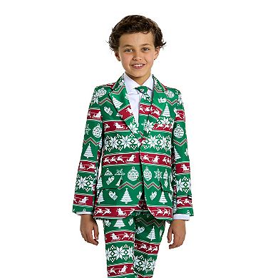 Boys 4-16 Suitmeister Green Nordic Christmas Suit