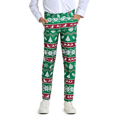 Boys 4-16 Suitmeister Green Nordic Christmas Suit