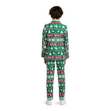 Boys 4-16 Suitmeister Green Nordic Christmas Suit