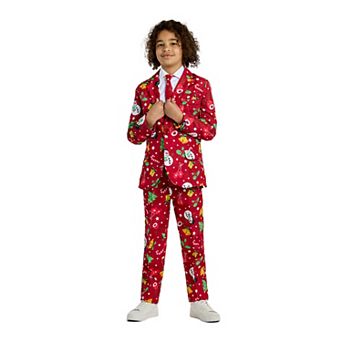 Boys 4-16 Suitmeister Red Icons Christmas Light-Up Suit