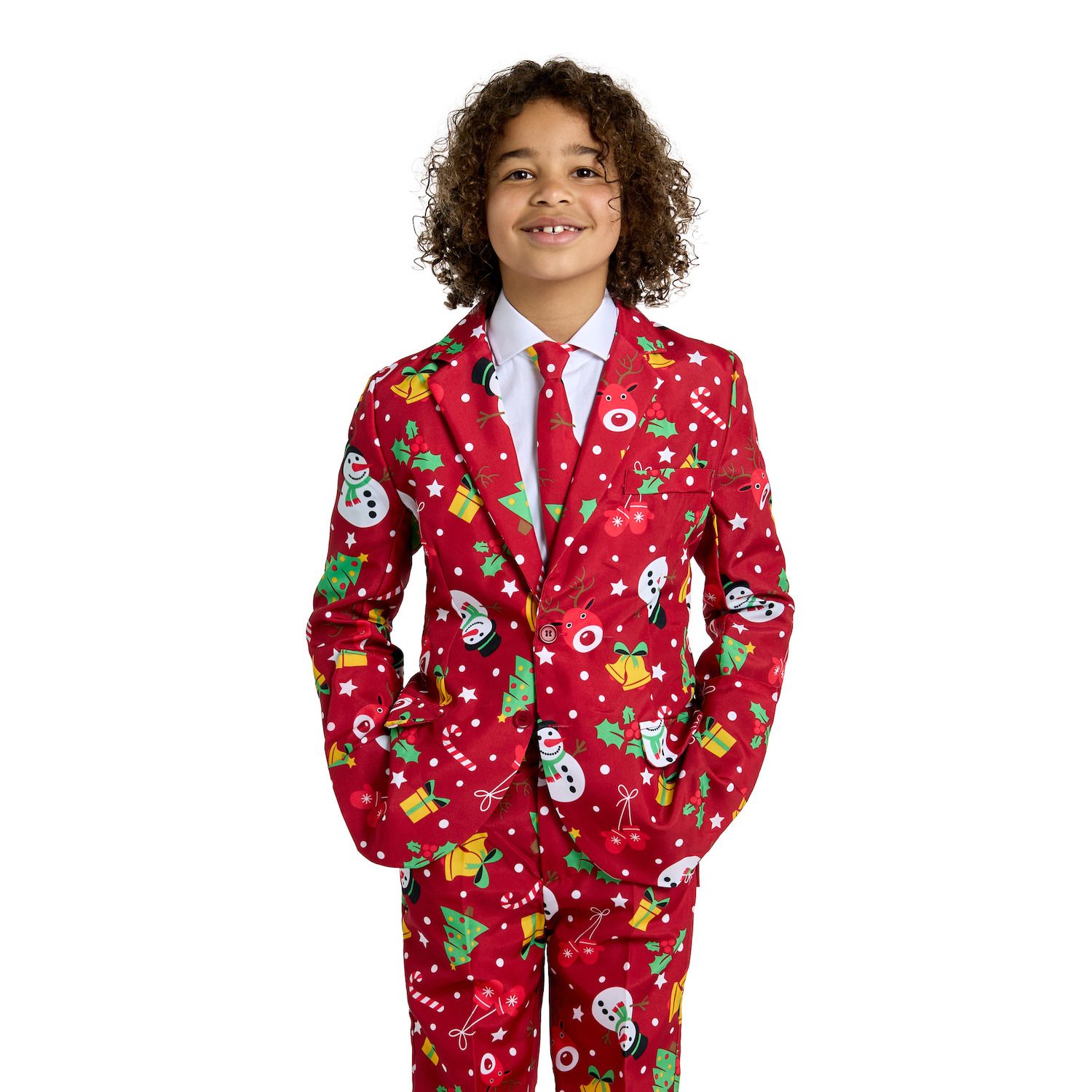 Boys 4-16 Suitmeister Red Icons Christmas Light-Up Suit