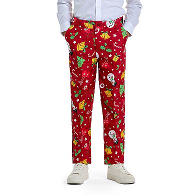 Boys 4-16 Suitmeister Red Icons Christmas Light-Up Suit