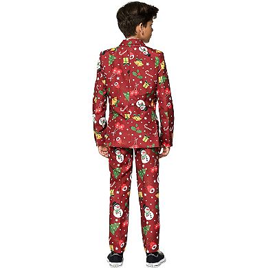 Boys 4-16 Suitmeister Red Icons Christmas Light-Up Suit