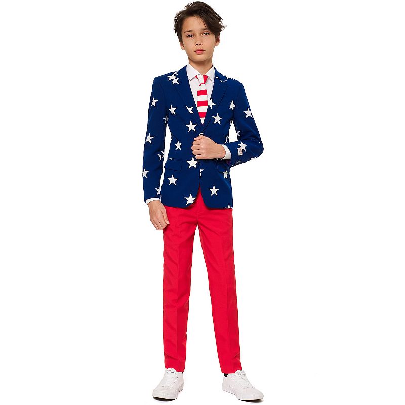Boys 10-16 OppoSuits Stars & Stripes Americana Suit, Boy's, Multi