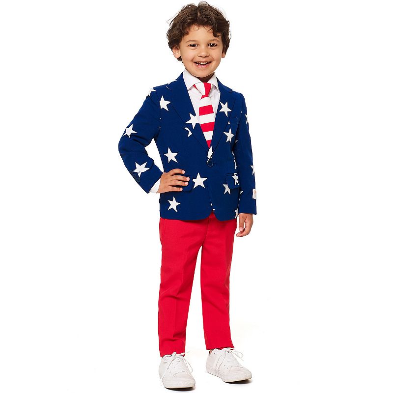 Boys 2-8 OppoSuits Stars & Stripes Americana Suit, Boy's, Size: 4, Multi