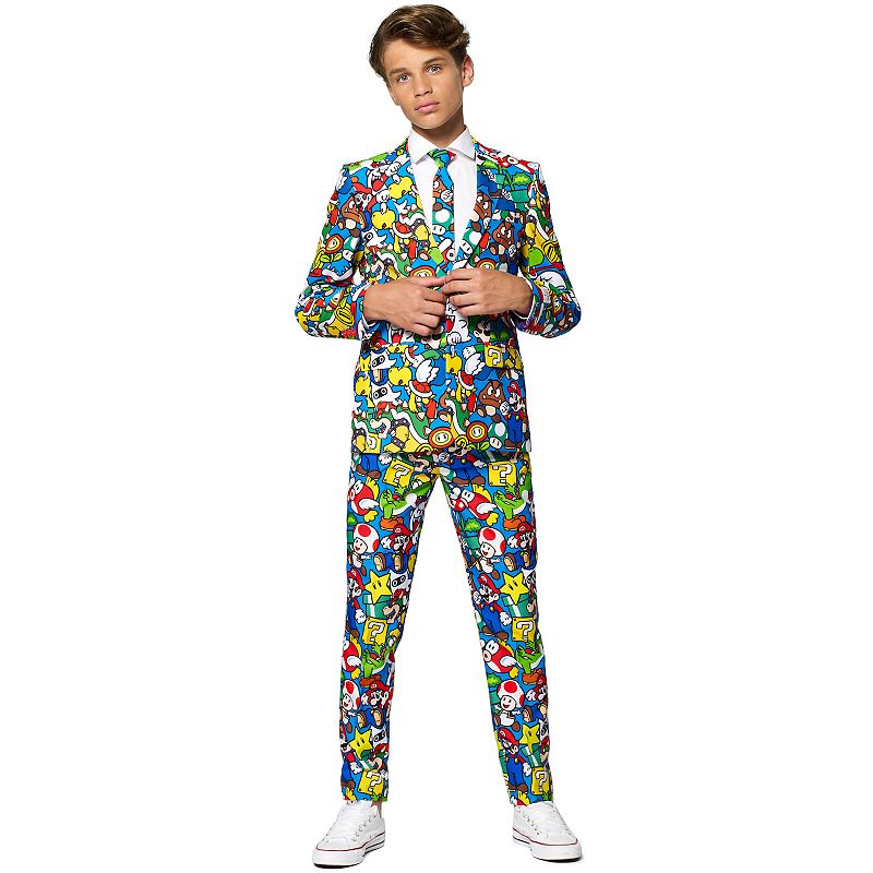 Boys 10-16 OppoSuits Nintendo Super Mario Suit, Boy's, Size: 12, Multi