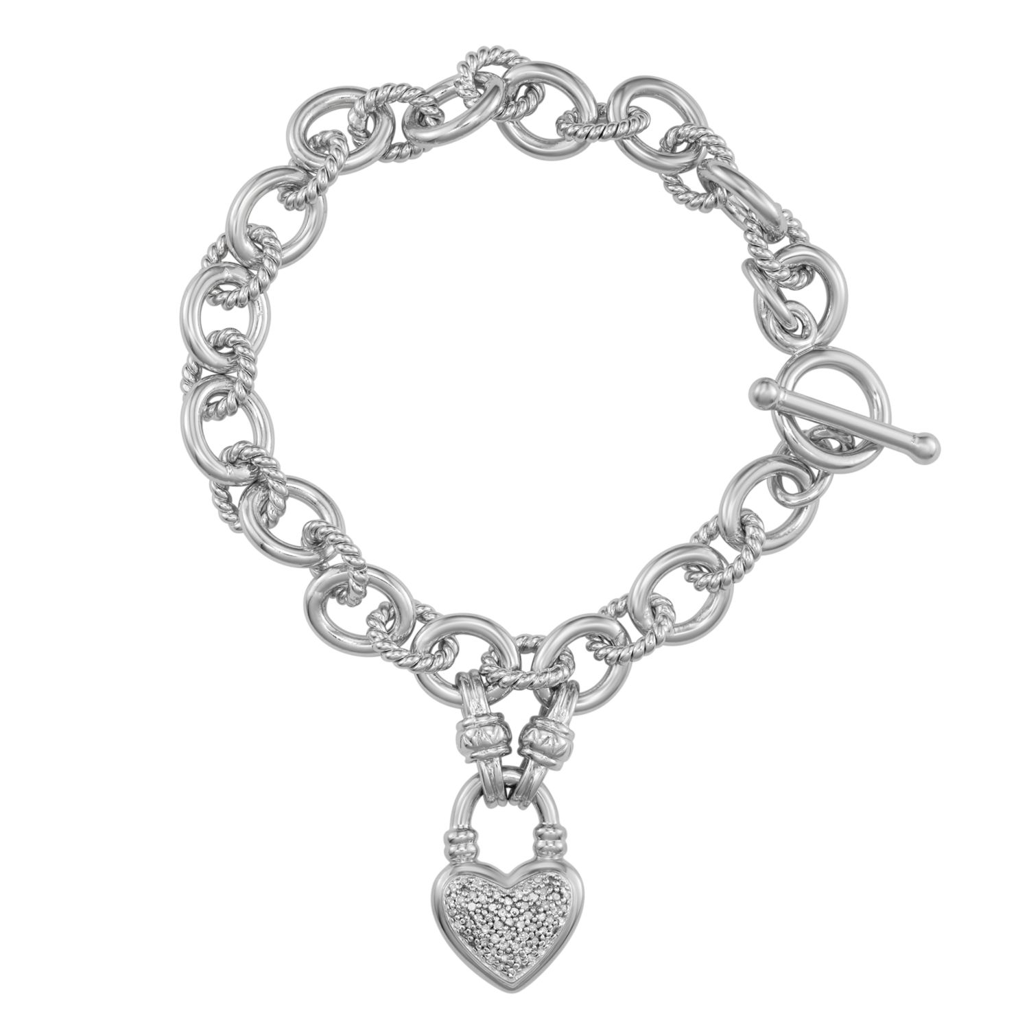 4 Carat T.W. Diamond Heart Toggle Bracelet