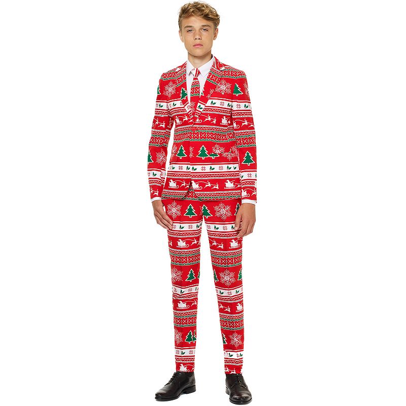 Boys 10-16 OppoSuits Winter Wonderland Christmas Suit, Boys, Size: 12, Red