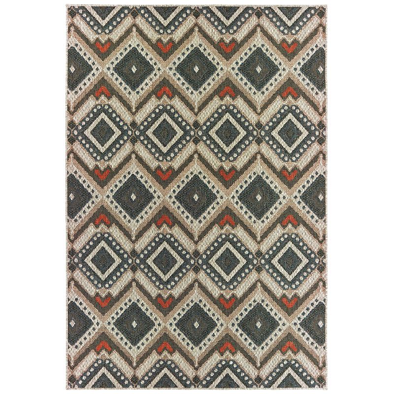 StyleHaven Lafayette Tribal Vibes Indoor Outdoor Rug, Grey, 10X13 Ft