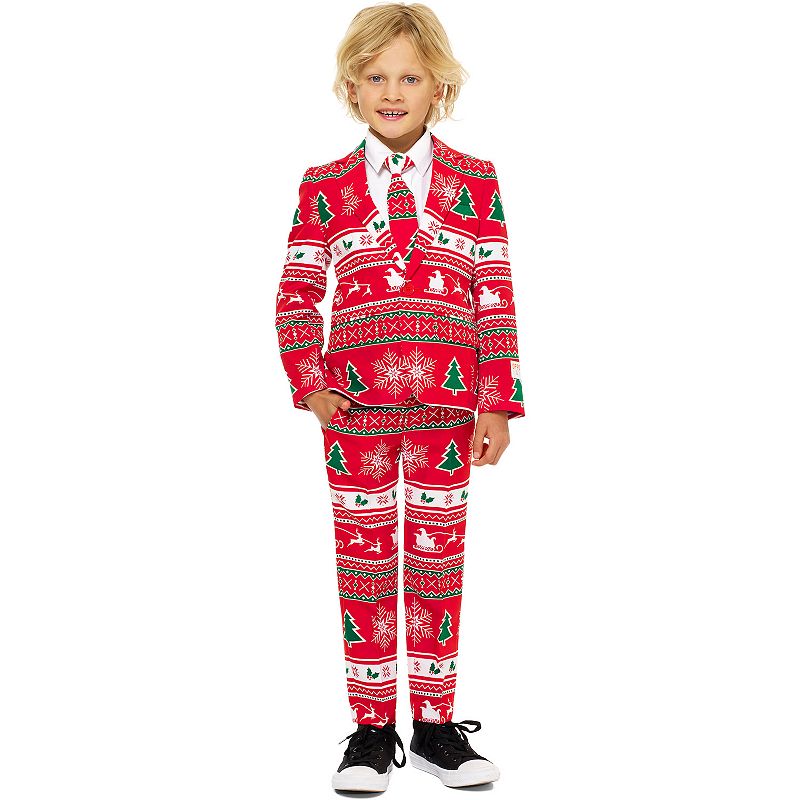 Boys 2-8 OppoSuits Winter Wonderland Christmas Suit, Boy's, Size: 4, Red