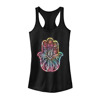 Juniors' Fifth Sun Tie Dye Henna Hamsa Hand Tank Top