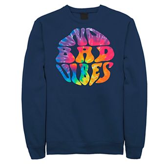 Juniors' No Bad Vibes Bubble Tie Dye Text Fleece