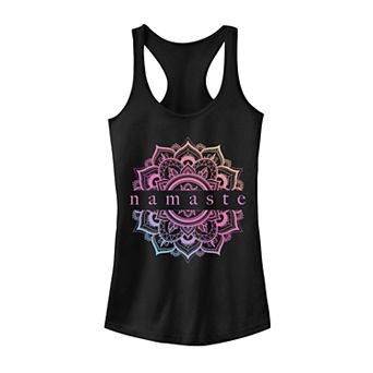 Juniors' Namaste Neon Lotus Tank Top
