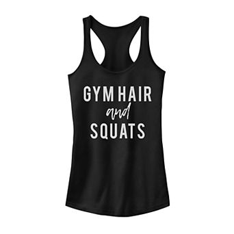 Juniors' Gym Hair & Squats Tank Top