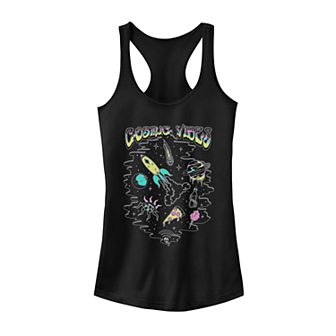 Juniors' Cosmic Vibes Neon Retro Tank Top