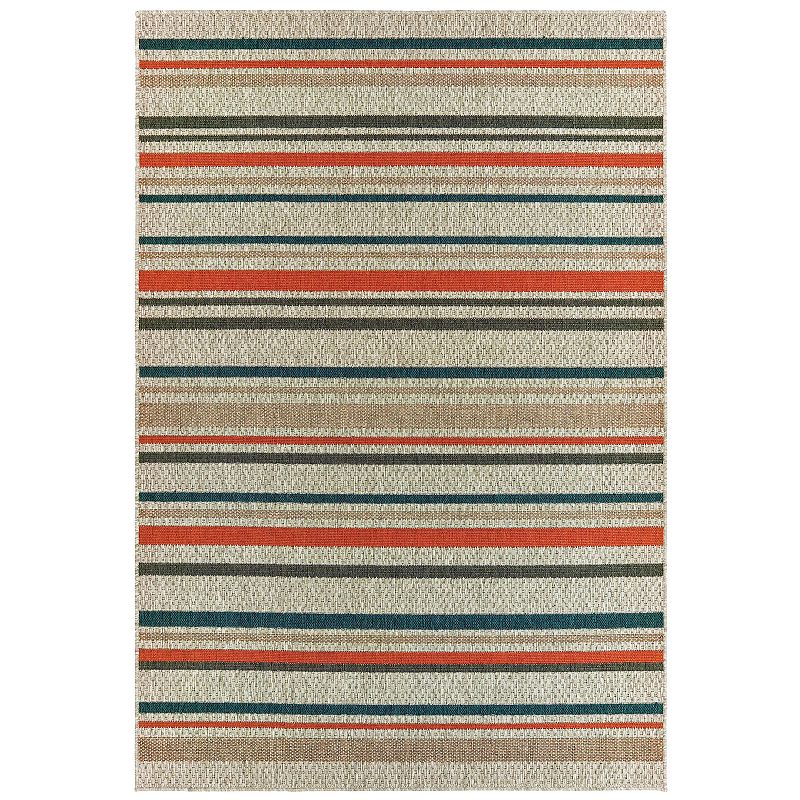 StyleHaven Lafayette Striped Indoor Outdoor Rug, Grey, 10X13 Ft