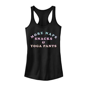 Juniors' Naps Snacks & Yoga Pants Tank Top