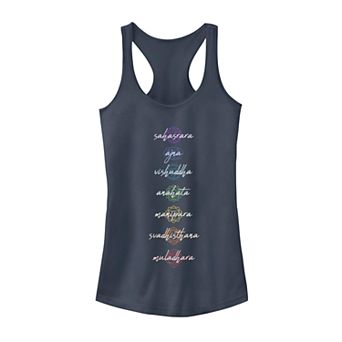 Juniors' Chakra Names Colorful Tank Top