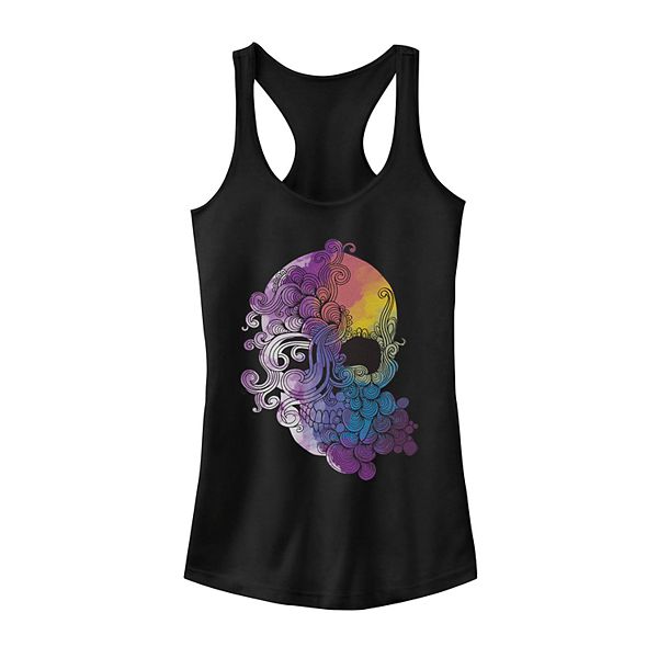 Juniors' Skull Colorful Fill Tank Top