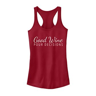 Women's Good Wine Pour Decisions Tank Top