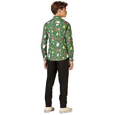 Boys 10-16 OppoSuits Santaboss Christmas Shirt