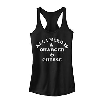 Juniors' Need Charger & Cheese Graphic Tank Top