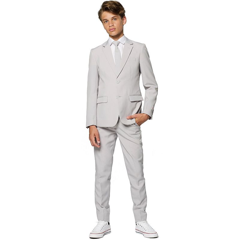 48767493 Boys 10-16 OppoSuits Groovy Grey Solid Suit, Boys sku 48767493