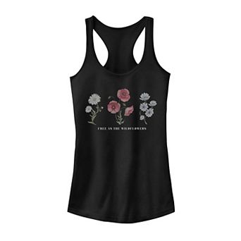 Juniors' Free As The Wildflowers Graphic Tank Top