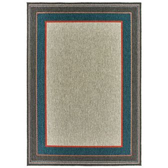 StyleHaven Lafayette Bordered Solid Indoor Outdoor Rug