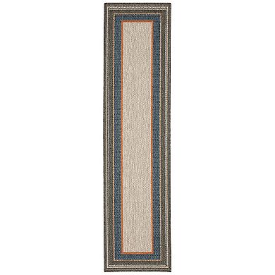 StyleHaven Lafayette Bordered Solid Indoor Outdoor Rug