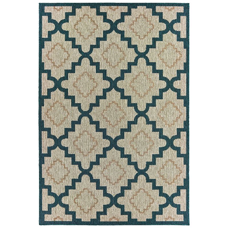 StyleHaven Lafayette Quatrefoil Trellis Indoor Outdoor Rug, Grey, 10X13 Ft