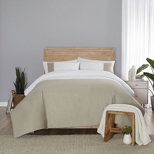 Vue Elements Kinsley Solid Chambray Colorblock Comforter Set