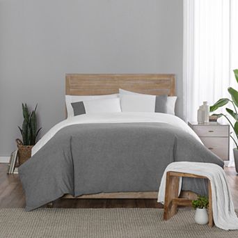 Vue Elements Kinsley Chambray Colorblock 3 pc Duvet Set