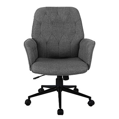 Techni Mobili Modern Upholstered Tufted Office Chair with Arms