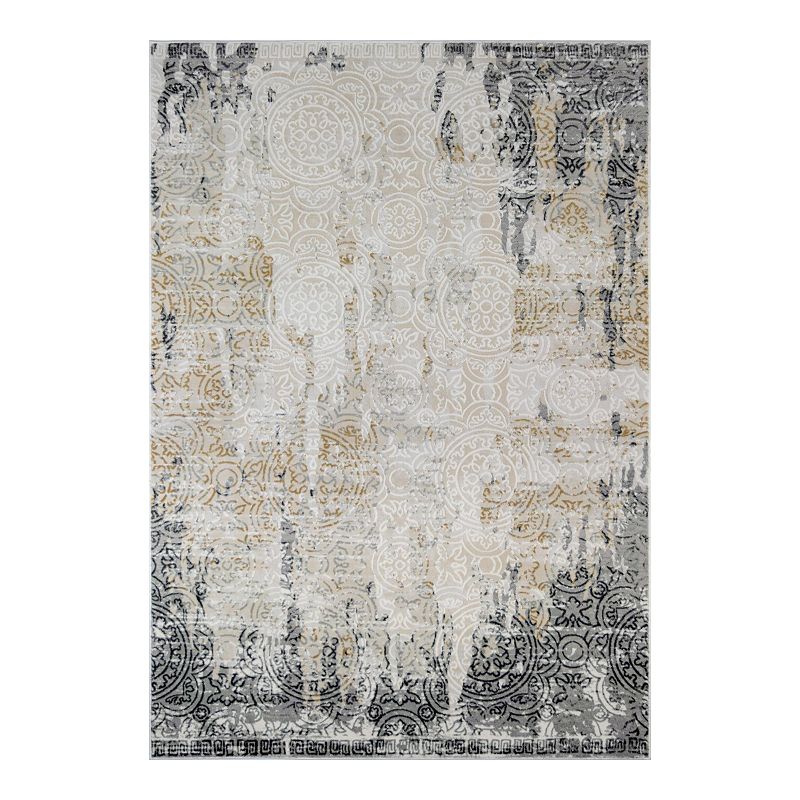 CosmoLiving Astor Distressed Transitional Rug, Beig/Green, 5X7 Ft