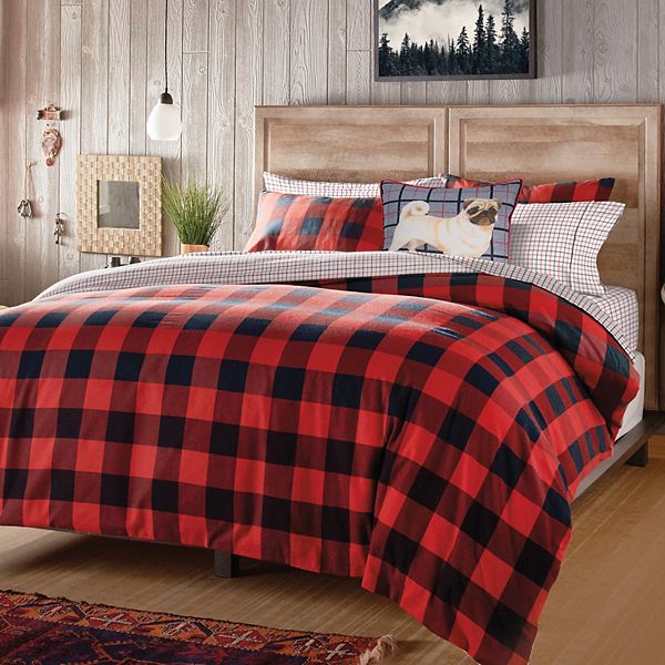 G H Bass Buffalo Check Comforter Set, Red Buffalo Plaid Twin Bedding