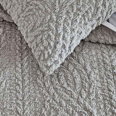 G.H. Bass & Co. Cable Knit Pinsonic Sherpa Comforter Set