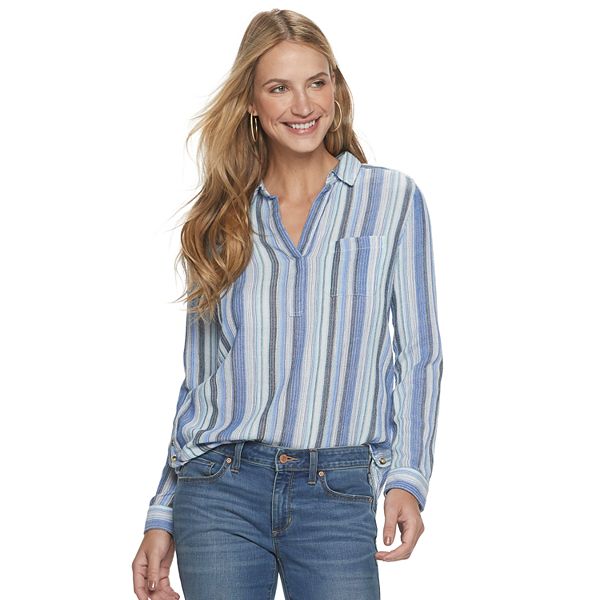 Women's Sonoma Goods For Life® SideButton Gauze Shirt